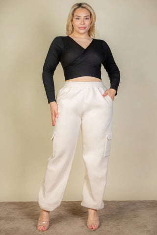 Plus Size Side Pocket Drawstring Waist Sweatpants